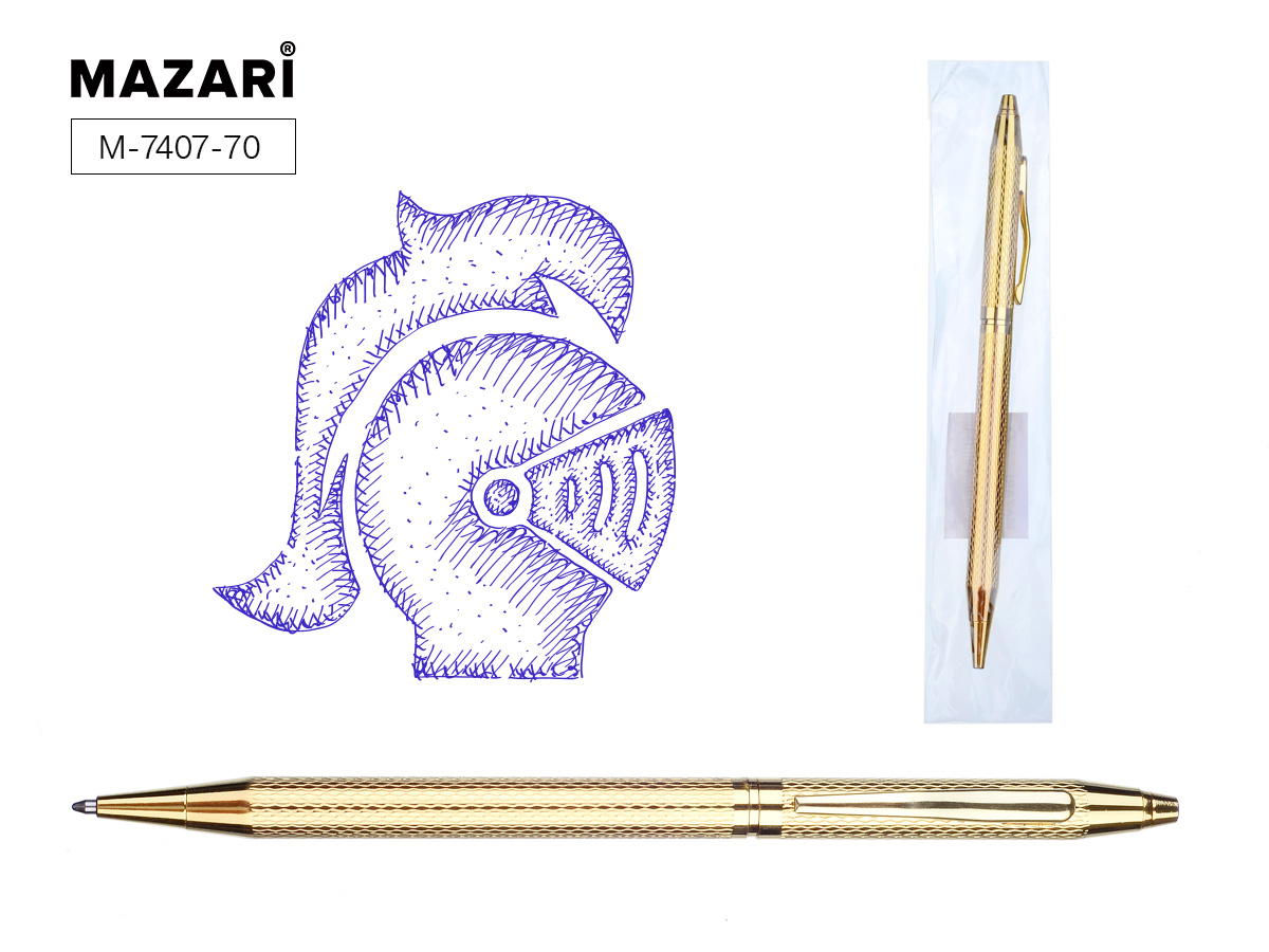 Ручка подар шар Mazari синяя поворот Kabul G 0.7мм мет/корп