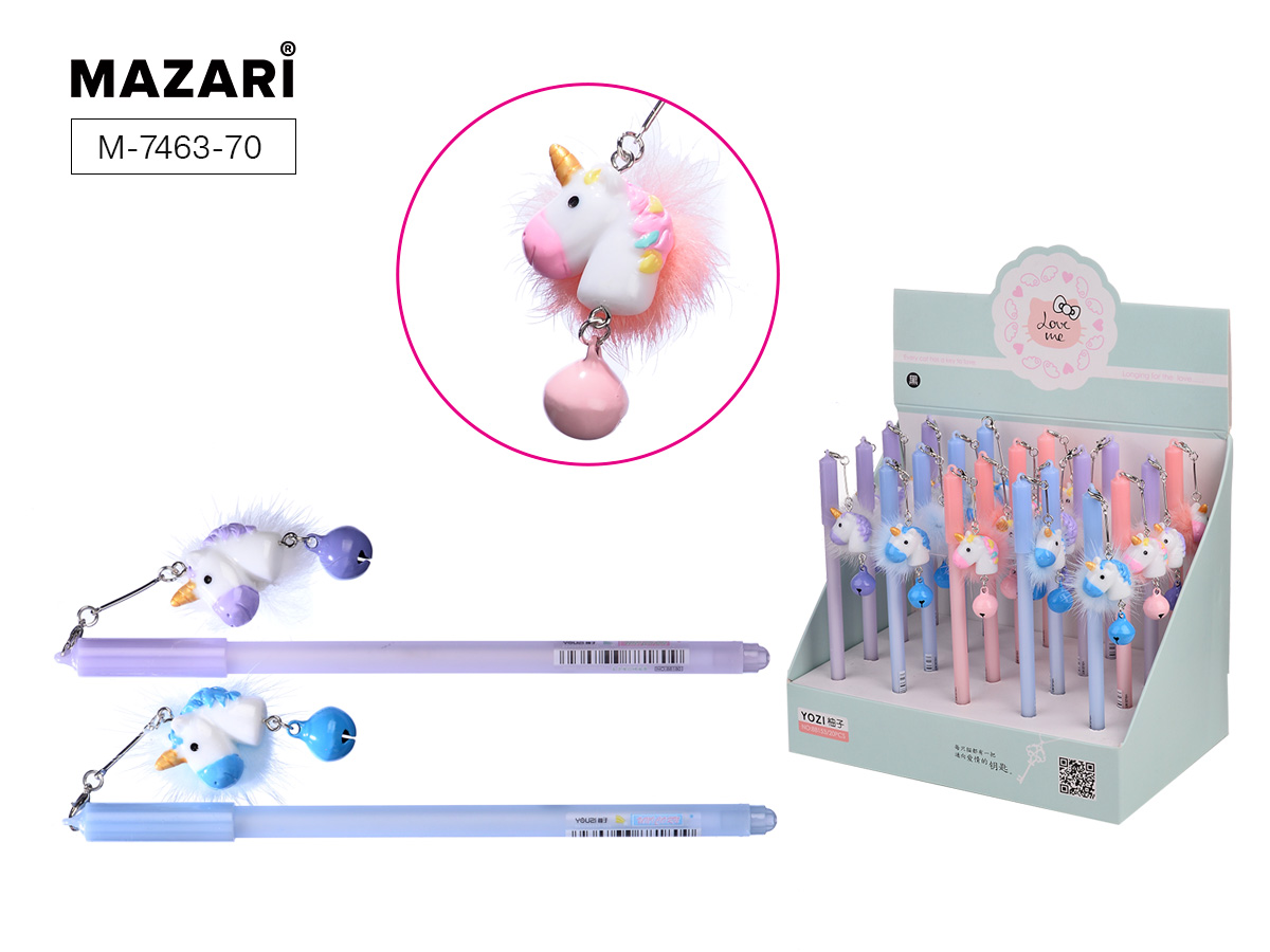 Ручка шариковая синяя сув Mazari Magic Unicorn Единорог 0,7мм