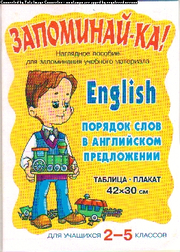 Таблица-плакат English. 2-5 кл.: Порядок слов в английском предложении