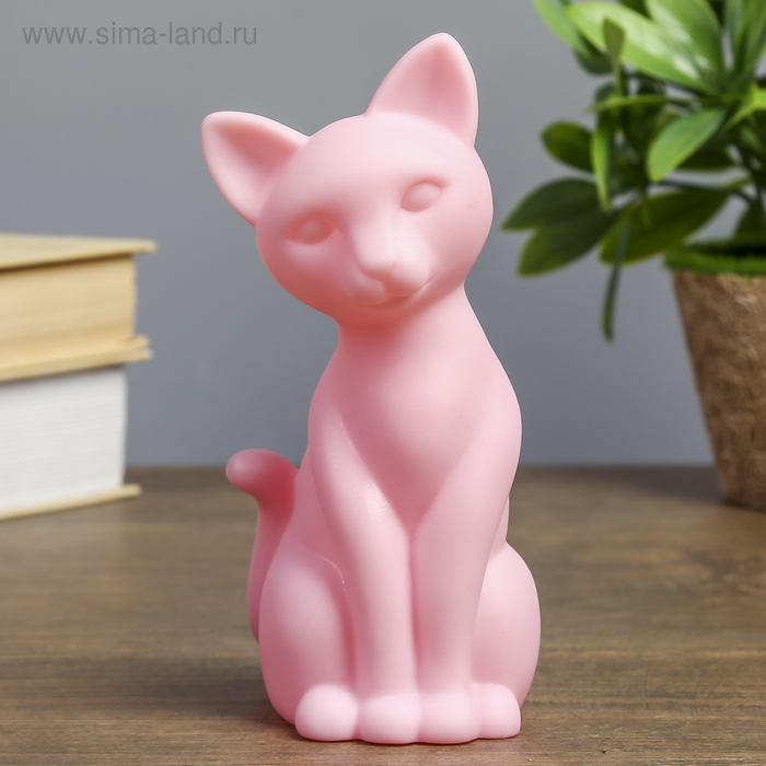 Ночник Кошечка розовый 8х7х16 см пластик