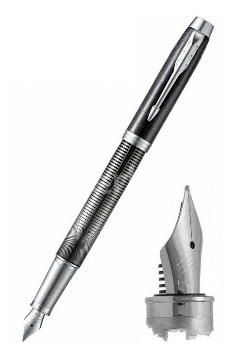 Ручка подар. Parker IM Metallic Pursuit CT перьевая корпус темно-серый