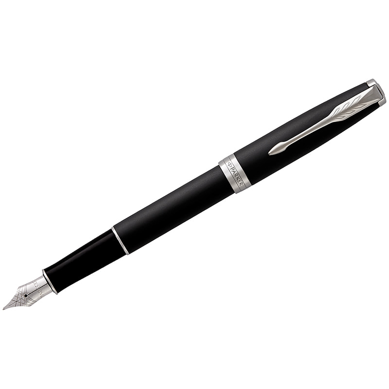 Ручка подар. Parker Sonnet Matte Black CT перо 0.8мм