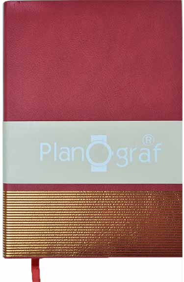 Ежедневник А5 Planograf Софт-тач красный кожзам