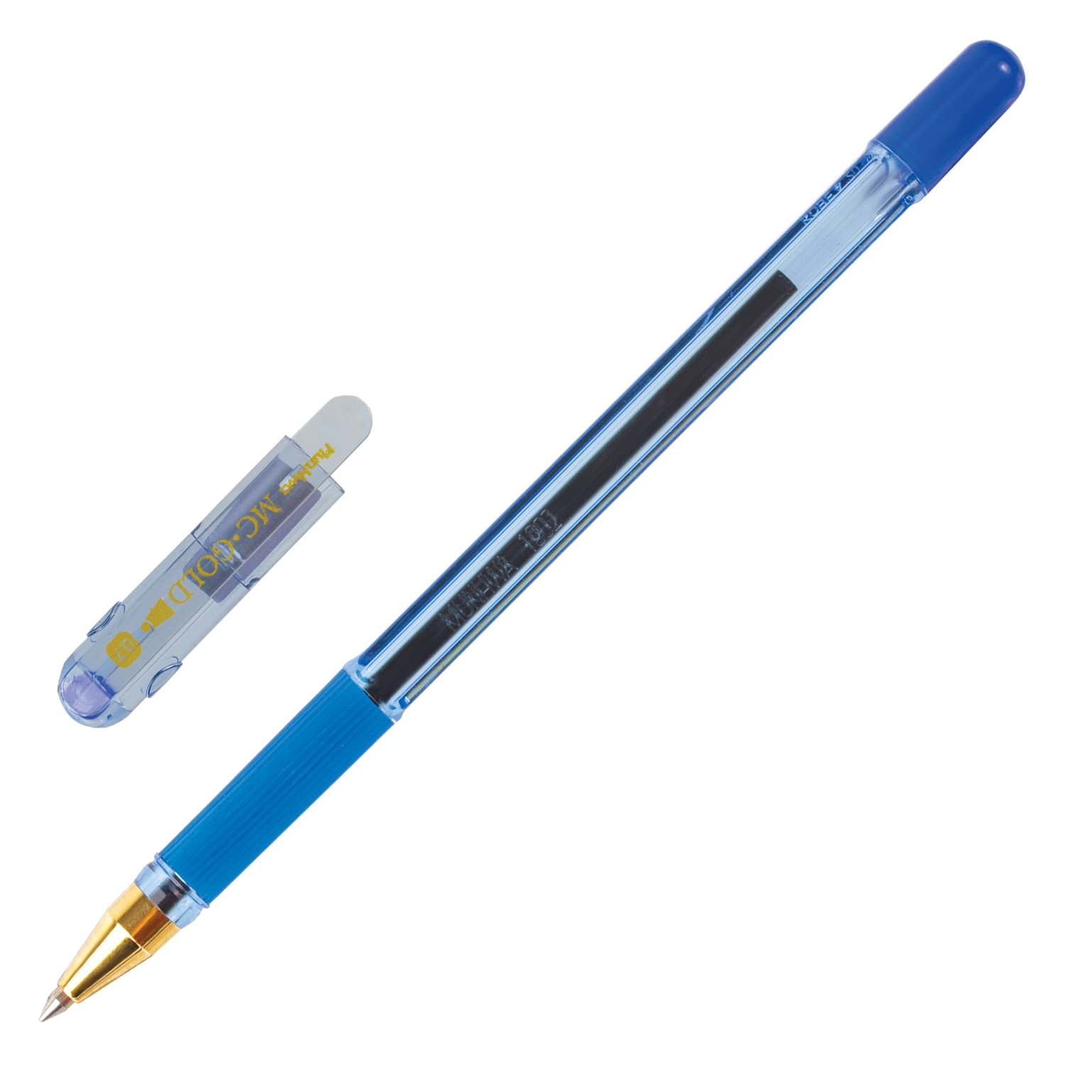 Ручка шариковая синяя MC/GOLD 0,7мм резин. держат. 300
