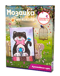 Творч Мозаика из пайеток на холсте 30*40 Кошки-мышки