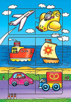 Пазл-планшет Едем, плывем, летим: Игра для детей от 3 лет