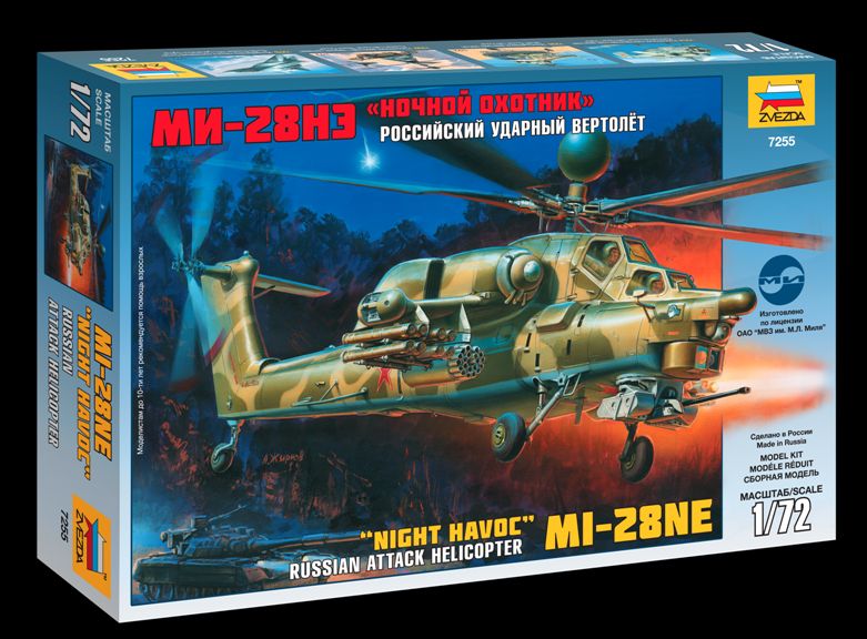 Сборная модель Ми-28НЭ "Ночной охотник" Российский ударный вертолет1/72
