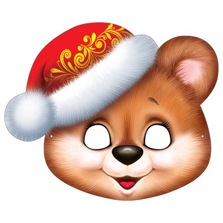 Маска 3-03-5067А Новогодняя! глит Медвежонок