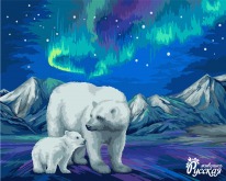 Рисование по номерам 40Х50 Северное сияние
