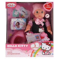 Кукла Пупс Карапуз Hello Kitty 35см, 3функц, пьет/писает, закрыв/глазки