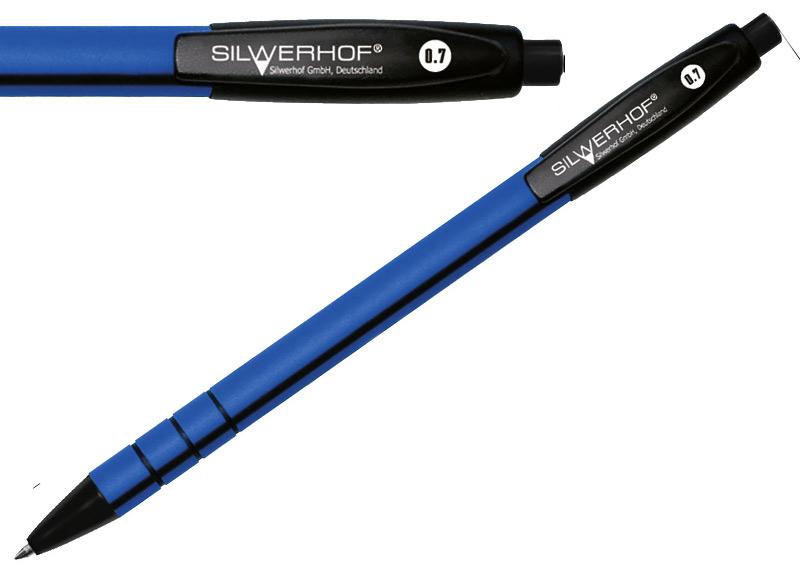 Ручка шариковая синяя Silwerhof Marine авт 0.7мм сине-черная