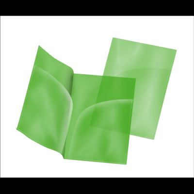 Папка-уголок 1 отд однотонная зеленая 180мкр (2 внутр.кармана)