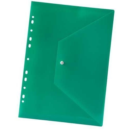 Папка-конверт перф А4 однотон EC зеленая