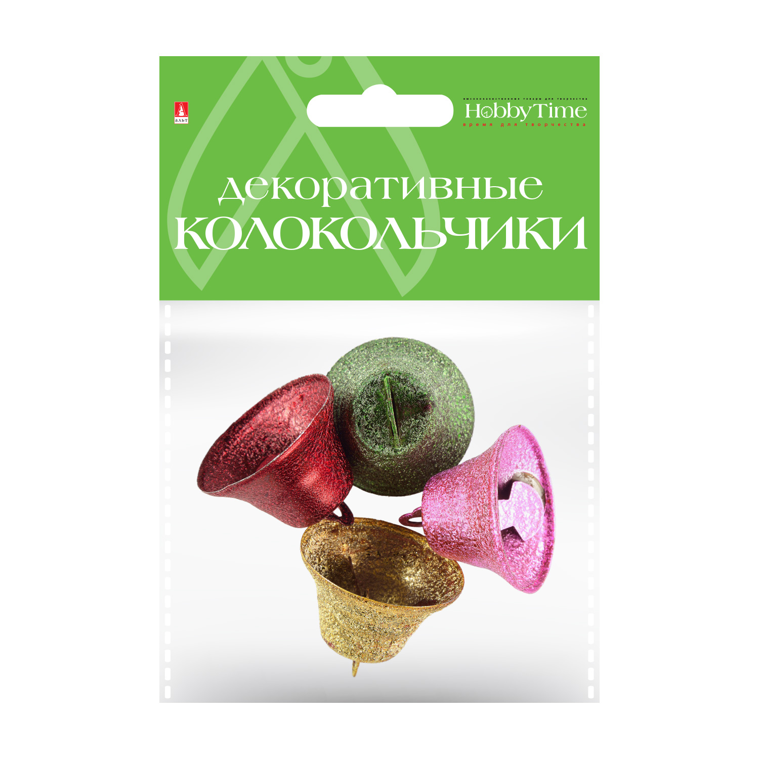 Творч Колокольчики Цветные frosted 32мм 4шт