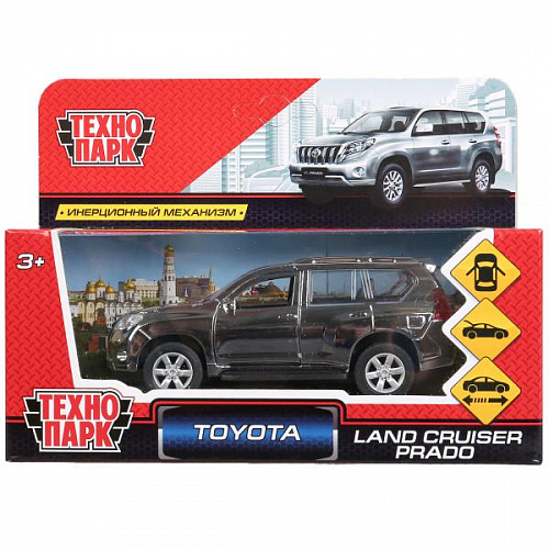 Машина Toyota prado металл хром серебристый 12см открыв. двери, инерц