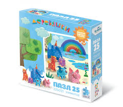 Пазл 25 Origami 04527 Деревяшки Радуга + магнит