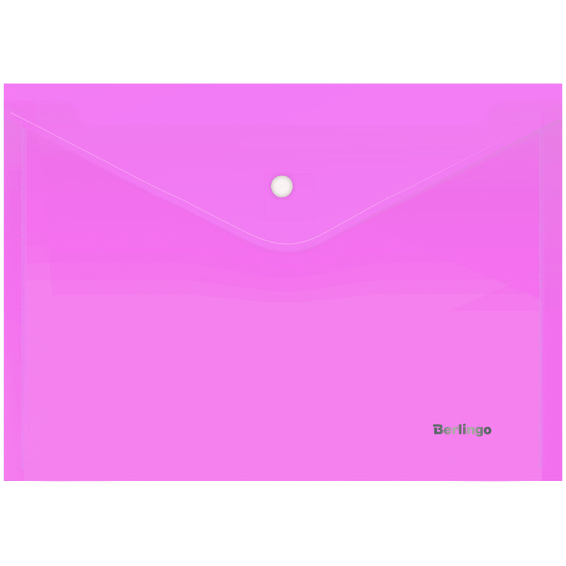 Папка-конверт А4 однотон розовый прозрач 180мк