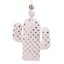 НГ Подвеска ткань 1шт Кактус с золотыми кружочками