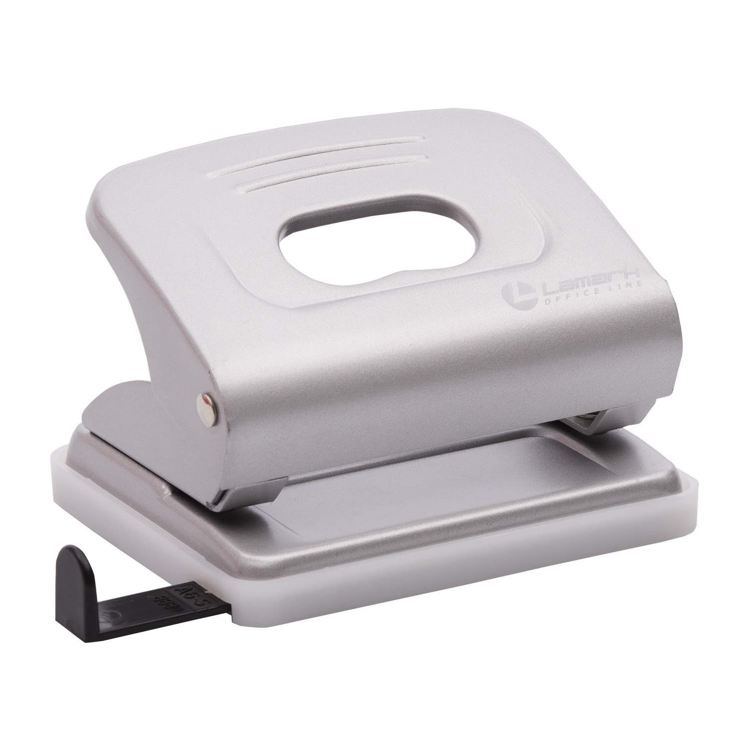 Дырокол 20л Lamark Mettallic с линейкой серый