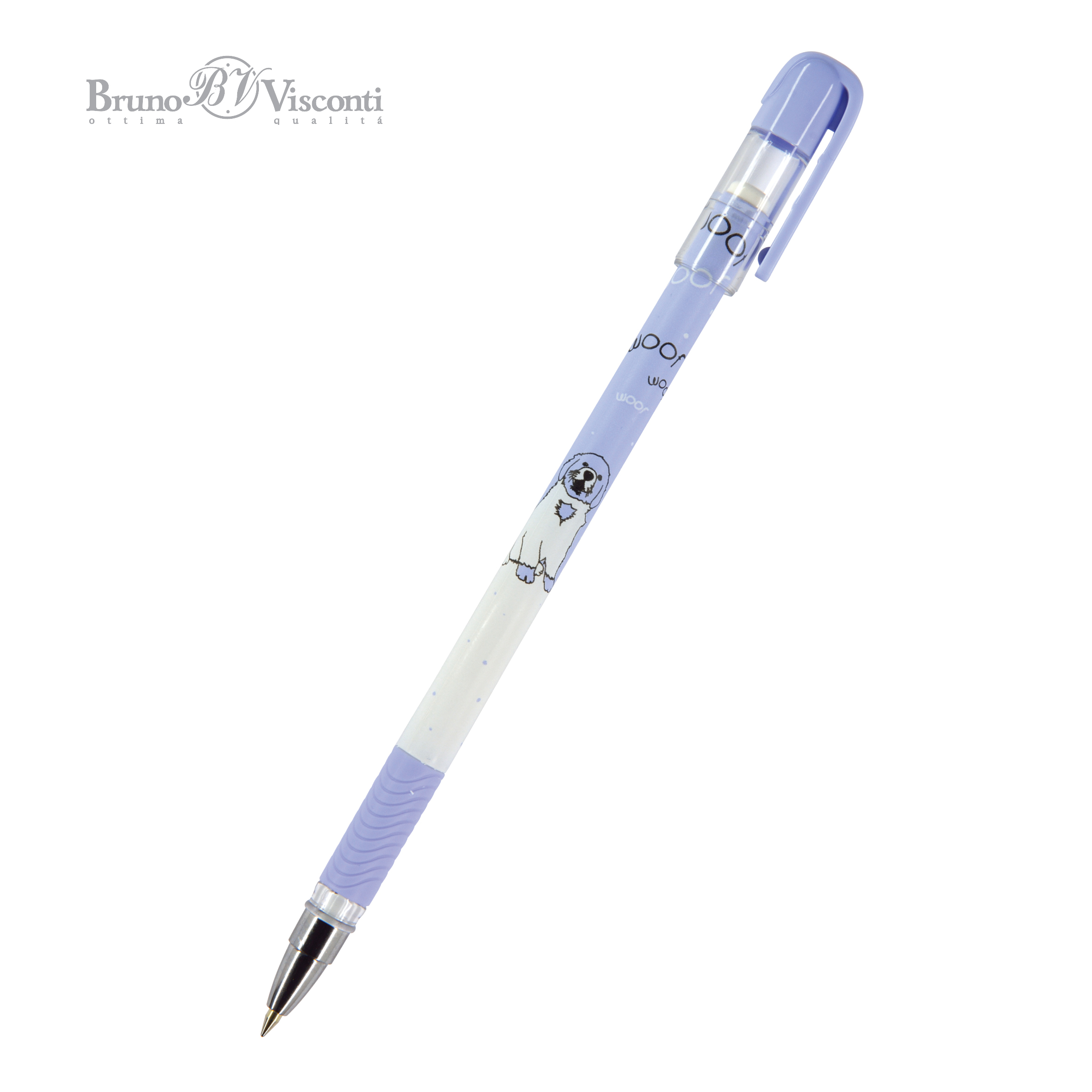 Ручка шариковая синяя BV MagicWrite Белая собачка 0.5мм
