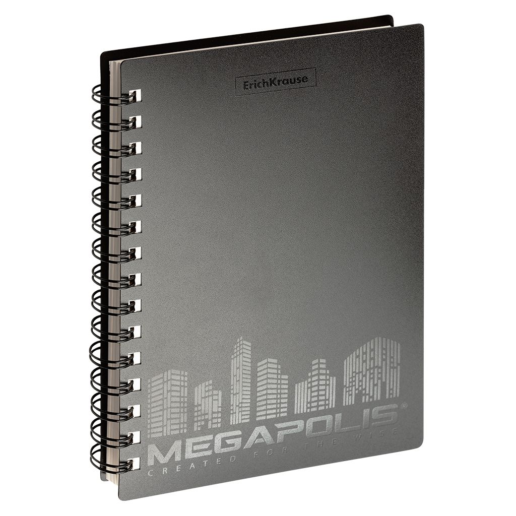 Ежедневник А5 Erich Krause Megapolis черный на спирали