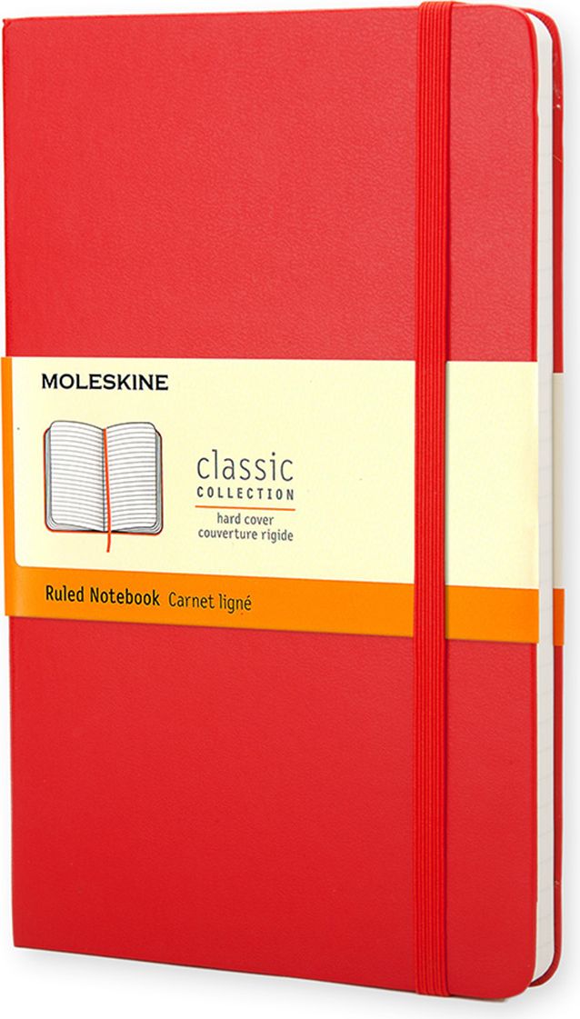 Зап. книжка А6 лин Moleskine CLASSIC Pocket на резинке красный