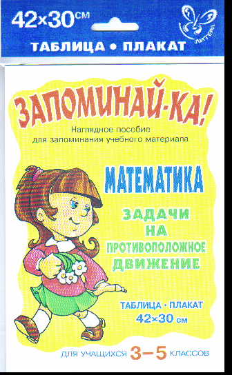 Таблица-плакат Математика. 3-5 кл.: Задачи на противоположное движение