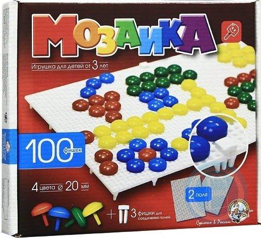 Мозаика 100 фишек цветная 4 цвета 20мм