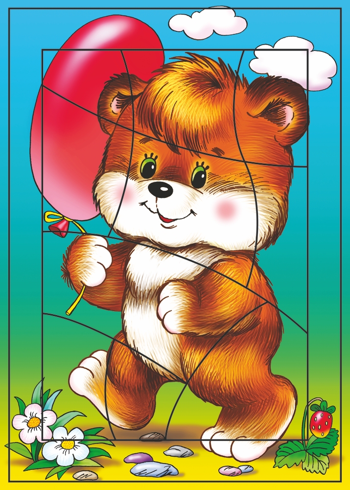 Пазл-планшет Воздушный шарик (медвежонок)10 шт