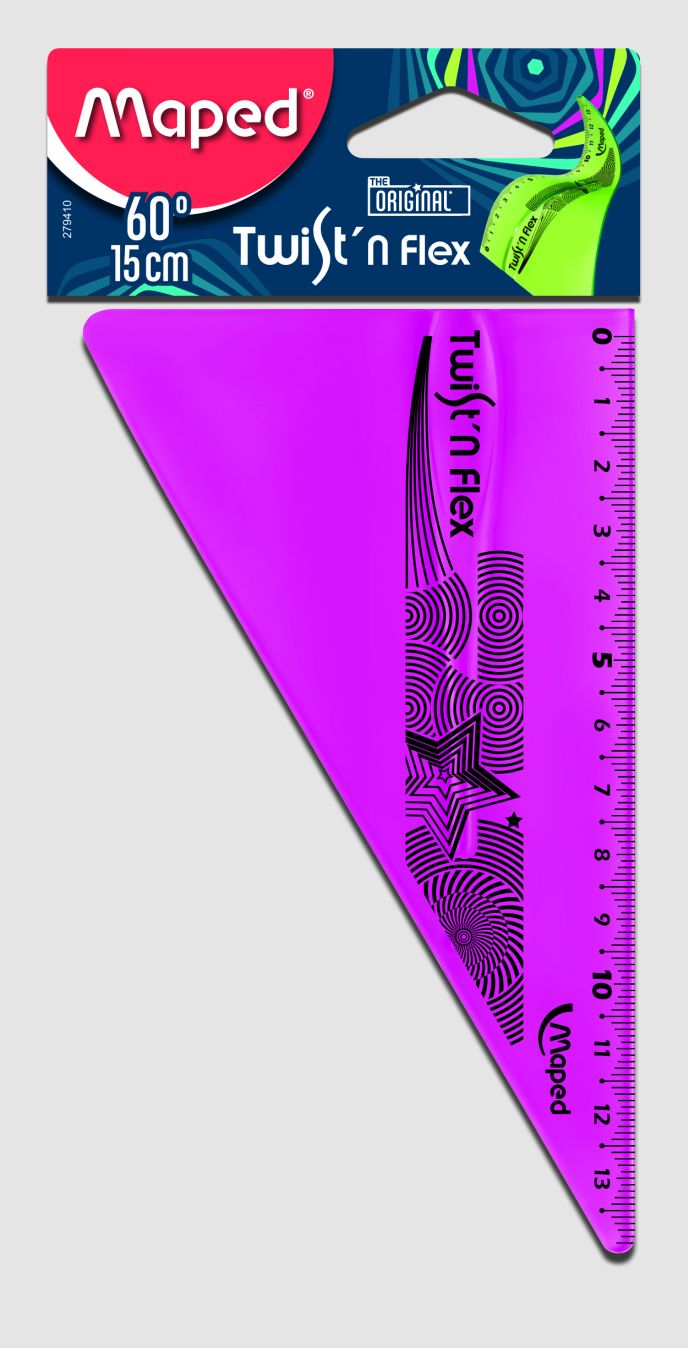 Треугольник пластик. 15см 60гр Maped Twist'n Flex гибкий