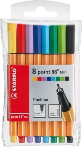 Ручки капиллярные 8 цв Stabilo (88 mini)