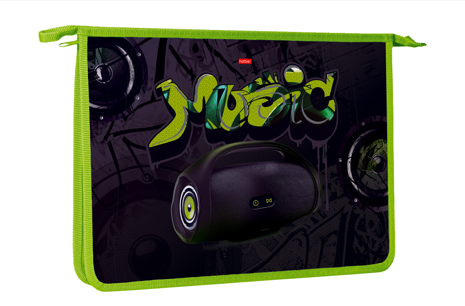 Папка для тетрадей А4 2отд на молнии Hatber Boombox