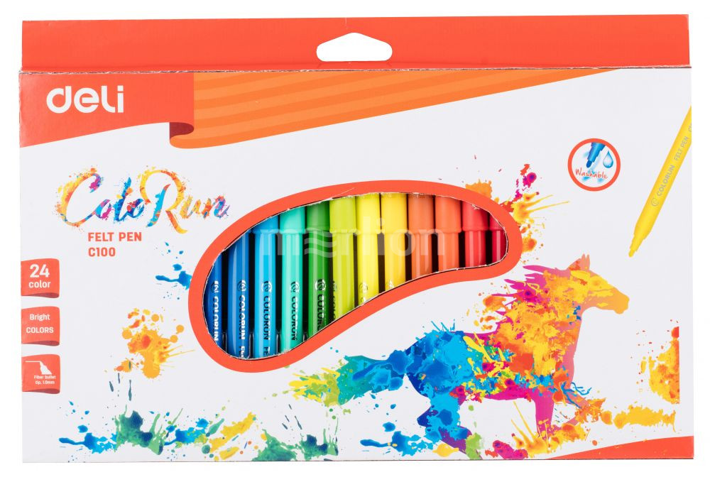 Фломастеры 24 цв Deli ColoRun к/к