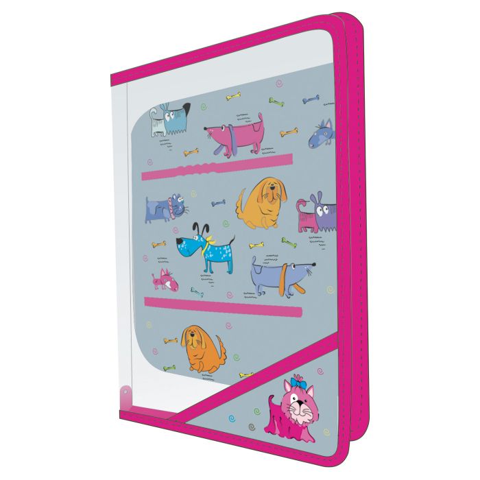 Папка для труда А4 на молнии 1отд Собачки