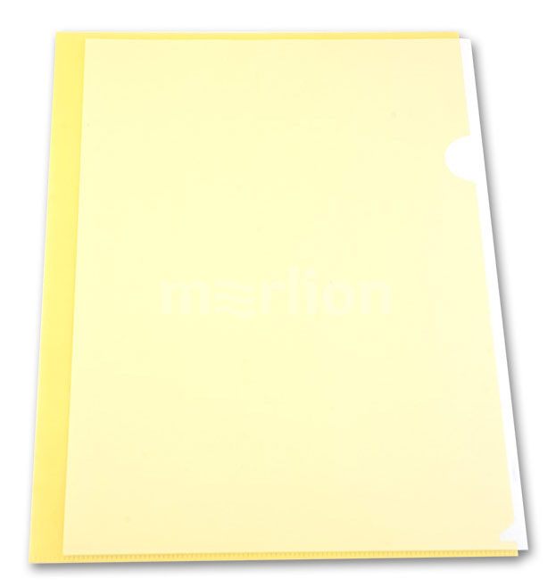 Папка-уголок 1 отд однотонная желтая прозр 0.10мм