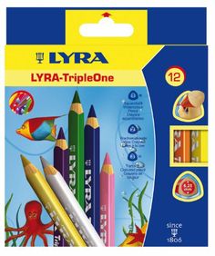 Карандаши цветные 12 цв Lyra Triple one 6,25мм треуг