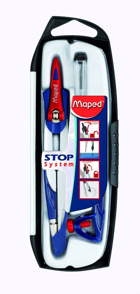 Готовальня 3пр Maped Stop System (грифель 2мм)