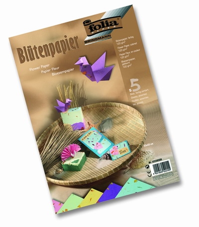 Творч Цв. бумага 23*33 5л 5цв Blutenpapier (с цветами в массе)