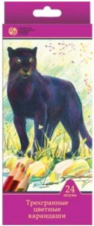 Карандаши цветные 24 цв Сибирский кедр. Дикие кошки