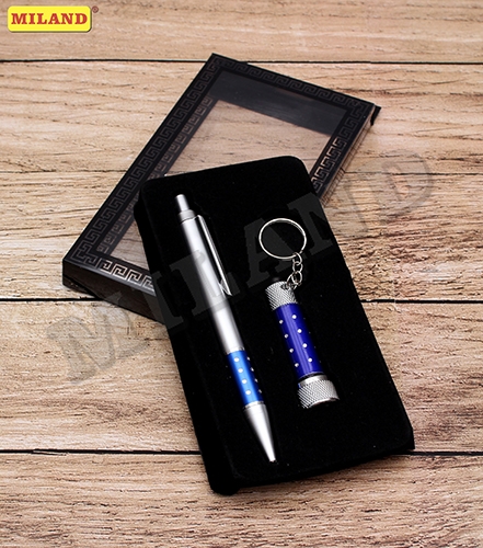 Набор подар Miland ручка + LED брелок-фонарик синий Большое спасибо