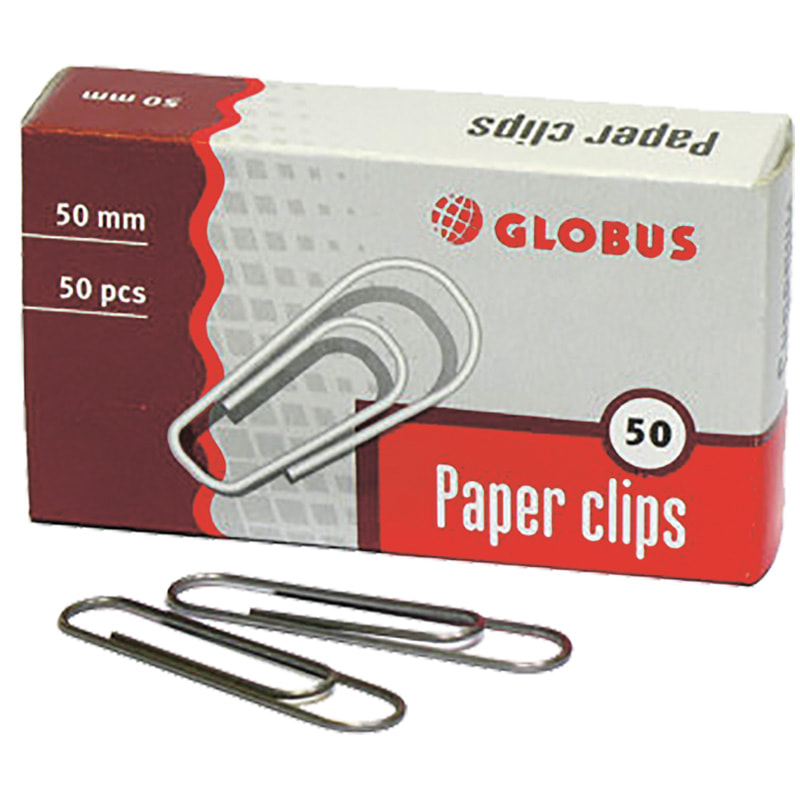 Скрепки 50мм 50шт Globus без покрытия