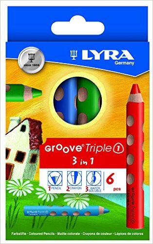 Карандаши цветные 6 цв Lyra Groove Triple 3в1 цв.кар, акв.кар, воск ме