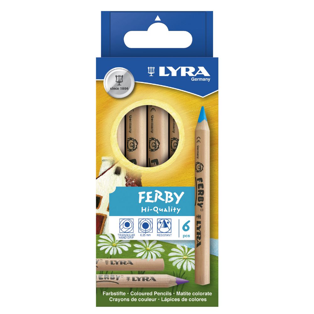 Карандаши цветные 6 цв Lyra Ferby Nature (треуг. короткие)