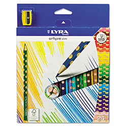 Карандаши цветные 24 цв Lyra Groove slim (эргономич. корпус) + точилка
