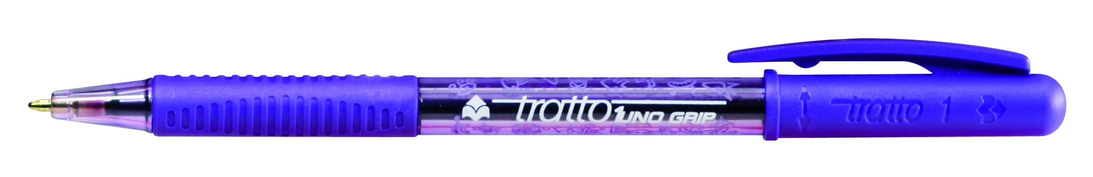 Ручка шариковая фиолетовая Tratto 1 Grip поворотная резин. держат.