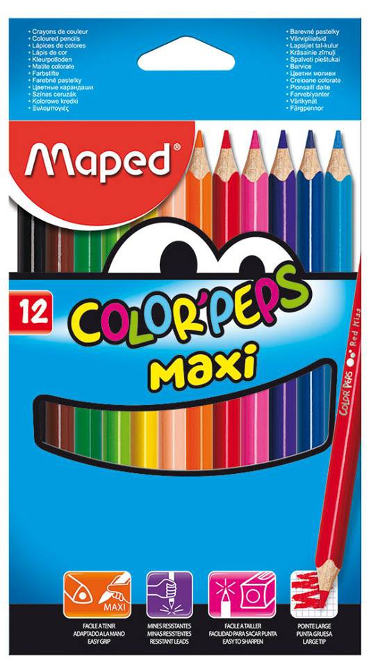 Карандаши цветные 12 цв Maped Color Peps Maxi утолщ трехгран