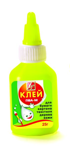 Клей ПВА 25гр желтый флакон