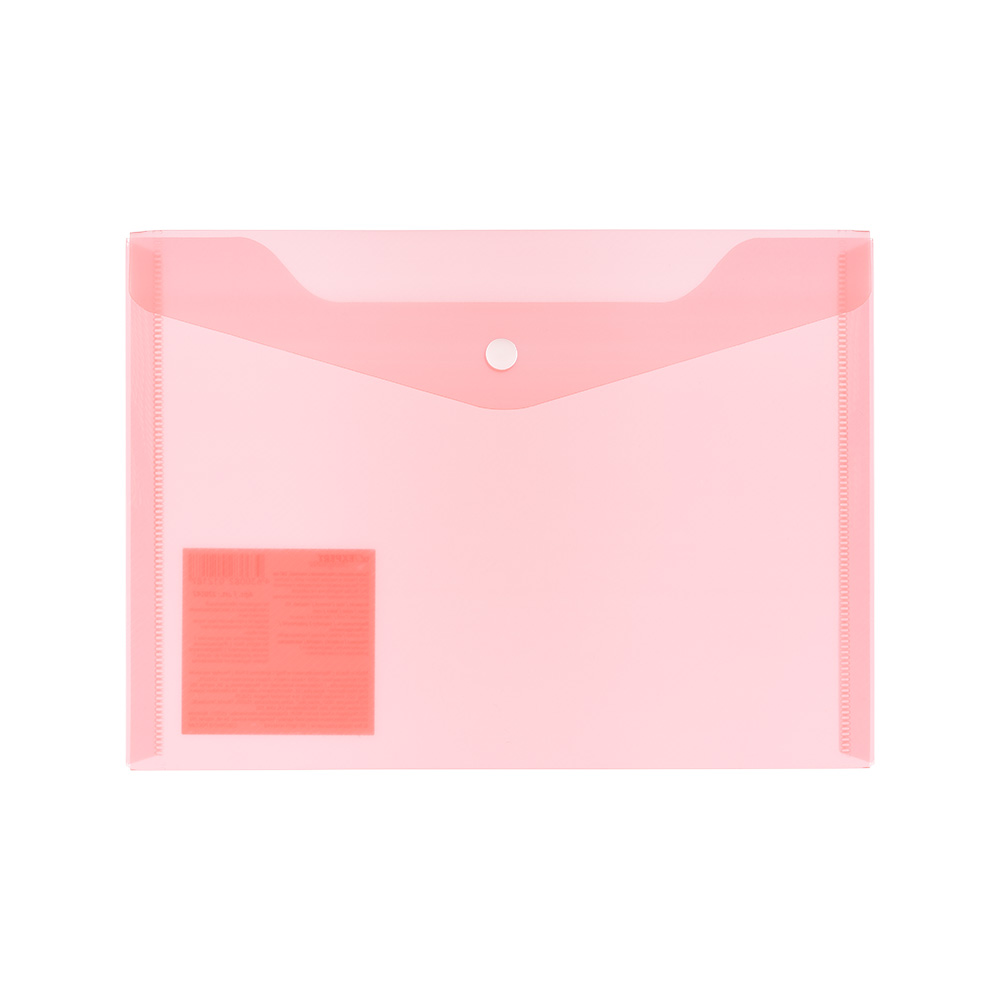 Папка-конверт А5 однотон красная прозр 180мк