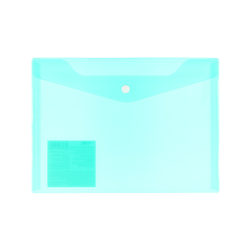 Папка-конверт А5 однотон зеленая прозр 180мк