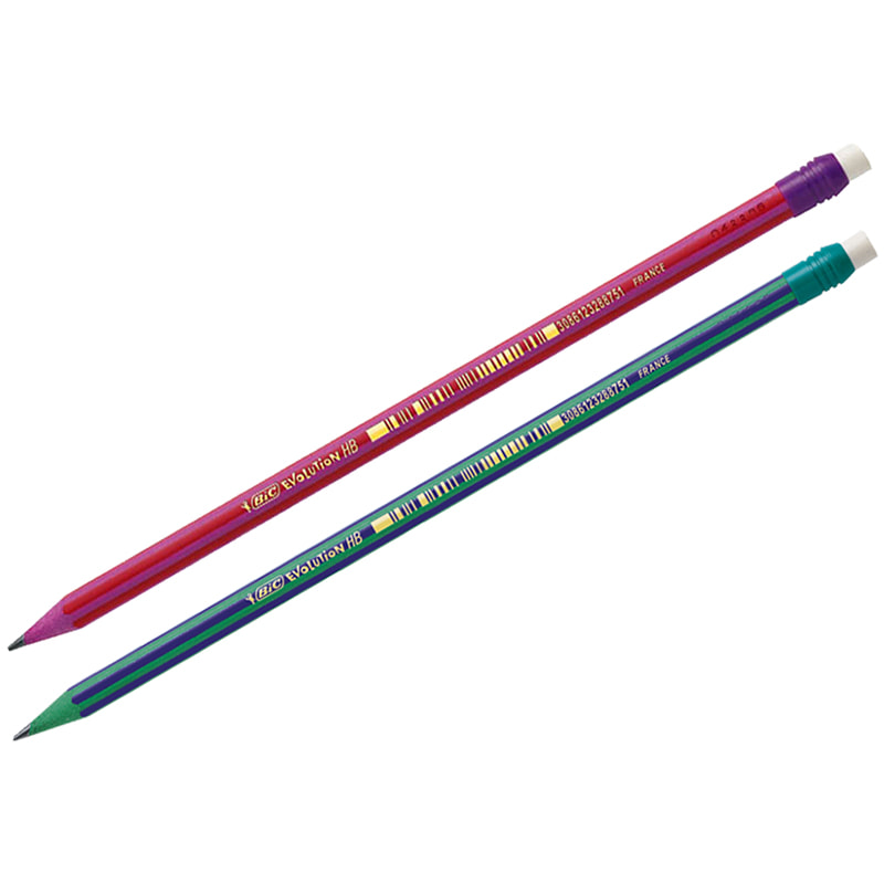 Карандаш ч/гр пластиковый с/ластиком Bic Conte Evolution Lines
